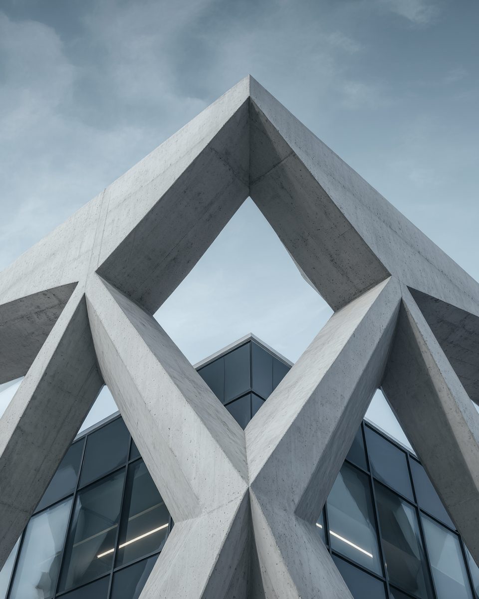 Concrete triangular arch